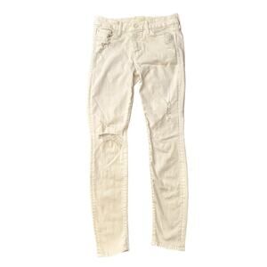 MOTHER white the Looker distressed skinny jeans size 27